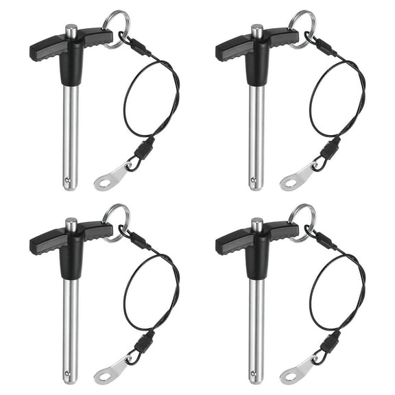 Uxcell 4Pack T Handle Lock Pins, 8mm x 50mm Usage Length Stainless Steel Push-Button Quick Release Pin