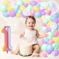thumbnail image 4 of Bubble Themed 1st Birthday Party Decoration - Macaron Balloon Garland Kit and Happy Birthday Background with Foil Number 1 Balloon for Girl Kids Birthday Party Supplies., 4 of 7