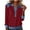 Red, variant on successthop Denim Patchwork Sweatshirts Women Casual Button Collar Outfits Long Sleeve Clothes Panel Pullover Tops Green