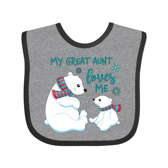 Inktastic My Great Aunt Loves Me Cute Polar Bears Boys or Girls Baby Bib