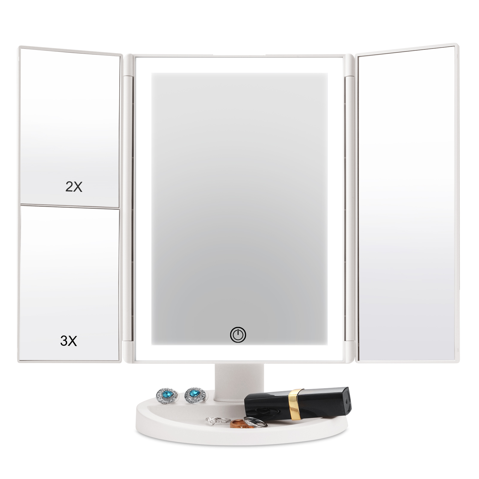 Hamswan Portable Vanity Mirror with LED Lights, Magnifying Makeup