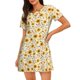 thumbnail image 1 of Disketp Brown Leaf Sunflower para Camisón Corto de Manga Corta para Mujeres, Camisón Cómodo con Escote Redondo, Bonito y Confortable, 1 of 6