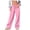 Pink, variant on Slacks for Women Dressy Casual Thin Leisure Baggy Wide Leg Dress Pants Stretch Elastic High Waist Sweatpants Solid Drawstring with Pockets Slacks Pants for Ladies Office Graduation Black
