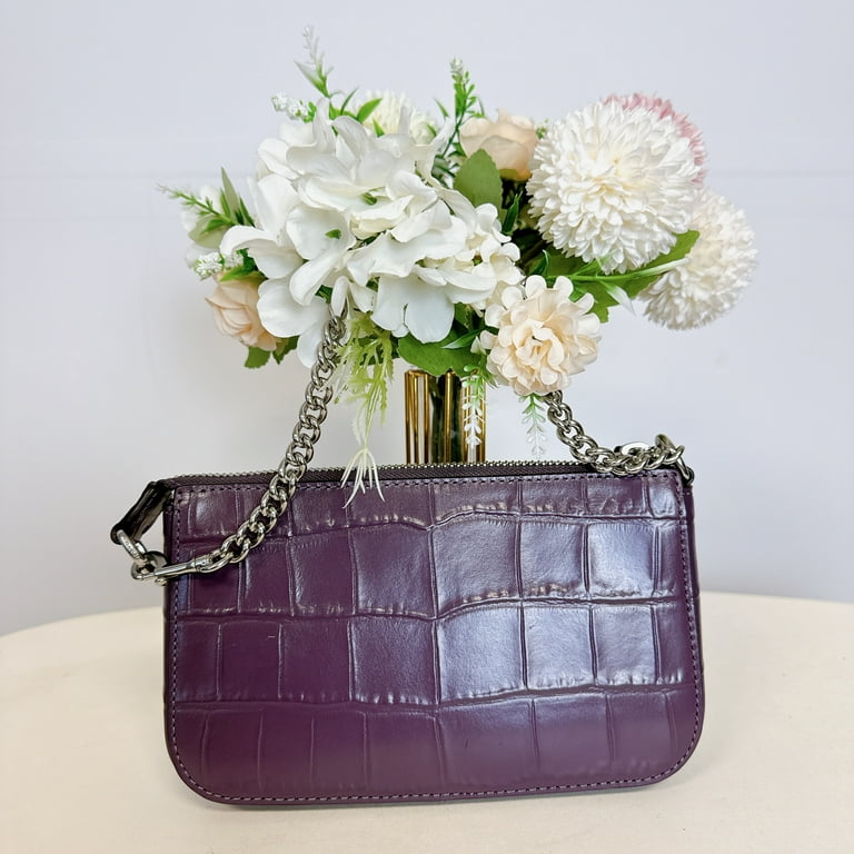 Coach CN382 Nolita 19 IN Amethyst Crocodile-Embossed Leather