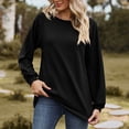 thumbnail image 2 of Women's Long Sleeve Shirts Crew Neck Casual Tops Fashion Fall Basic Tunic Pullover Blouses, 2 of 9