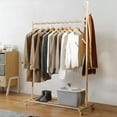 thumbnail image 3 of Soporte de ropa móvil con ruedas giratorias de 360 grados, ideal para organizar prendas, sombreros y zapatos en espacios reducidos, disponible en gris, blanco y dorado., 3 of 6