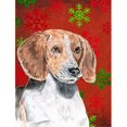 thumbnail image 1 of Carolines Treasures SC9593CHF Foxhound Anglais Flocon de Neige Rouge Drapeau de Noël Toile Maison Taille, 1 of 4