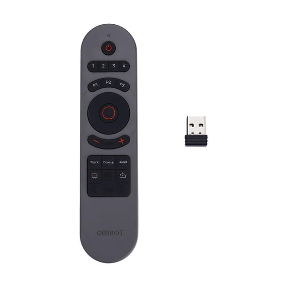 OBSBOT Tiny 2 Remote Control, Smart Remote for Tiny 2/Tiny 4K/1080P Webcam, Wireless Connection via USB Receiver, Combination of Remote Control and P