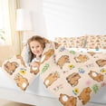 thumbnail image 3 of Erosebridal Kawaii Capybara Twin Bedding Sets 7-Piece For Children Boys Girls,Cute Colorful Flowers Animal Bedding Comforter Set For Kids,Microfiber Bedroom Decor, 3 of 6