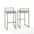 thumbnail image 1 of Crosley Tabourets de Bar Harlowe en Velours/acier Moderne, Gris (Ensemble de 2), 1 of 5