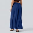 thumbnail image 6 of Summer Palazzo Pants for Women Dressy Casual Elastic High Waisted Wide Leg Chiffon Pants, XL, 6 of 7