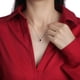 thumbnail image 3 of Collar de Ruby 925 collar de mujer de zircon con incrustaciones de platino plateado, 3 of 4