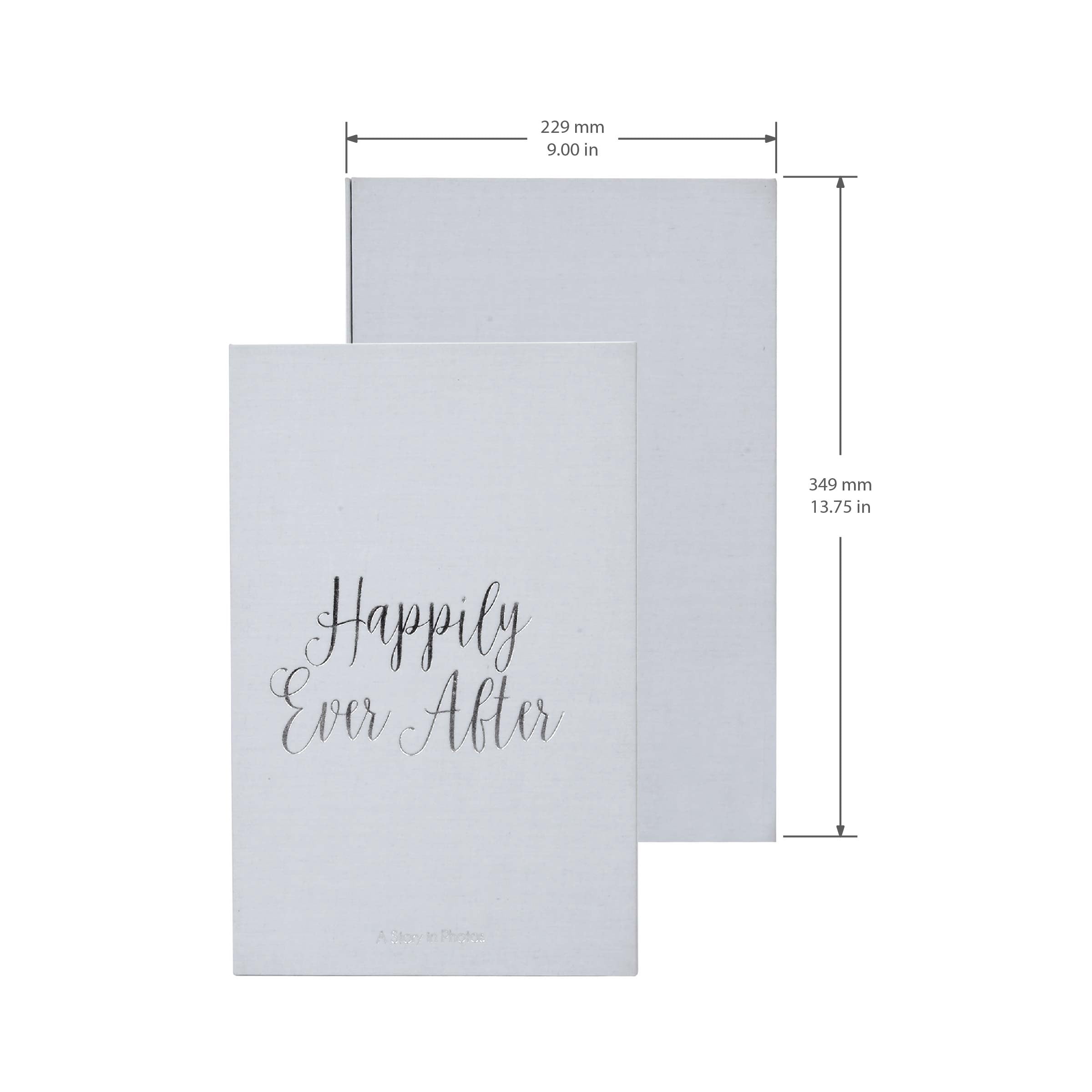 Prinz Linen Happily Ever After Coffee Table Photo Album for 180 4x6 Photos, Gray
