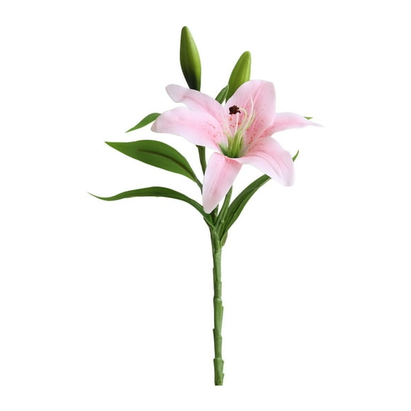 Artificial Flowers Big Sale! Nomeni Artificial Lily-Flowers with 1 Full-Bloom Flower Heads and 2 Buds Wedding Party Office Home Decor, 1X Artificial Lily Flower