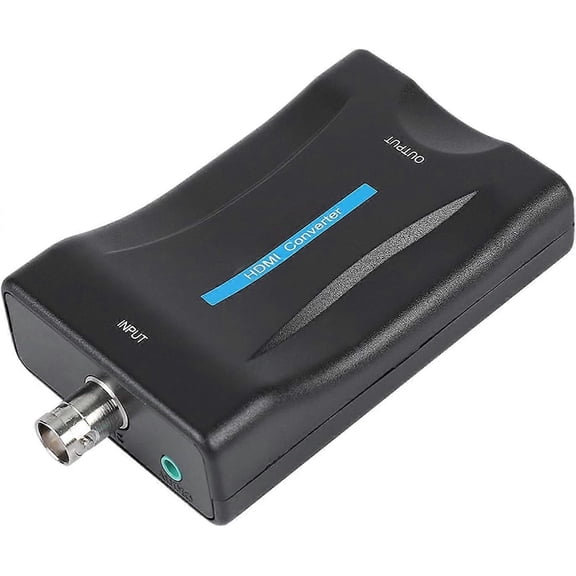RAPOBRIX BNC CVBS to HDMI Converter with Power Adapter, Analog CCTV Camera Video and L/R Audio Input to 720P/1080P HDMI Output, PAL NTSC SECAM