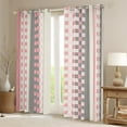 thumbnail image 2 of Manfei Modern Abstract Ombre Black Out Curtains, Chic Pink Rectangle Plaid Curtains Pack of 2 (42x63 Each), Teens Adult Female Man Bedroom Curtains, Living Room Curtains Decor, 2 of 6