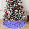 thumbnail image 5 of Rocae Purple Snowflake Elegance for Christmas Tree Skirt with Pom Pom Trim for Holiday Party for Holiday Home Decor Indoor Outdoor-36", 5 of 7