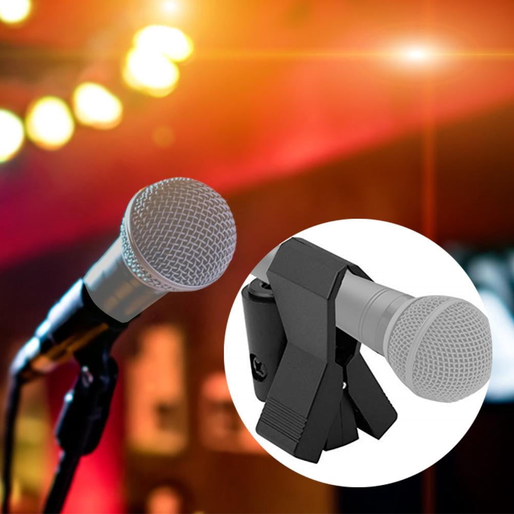 Flexible Microphone Mic Stand Accessory Plastic Clamp Clip Holder Mount Black