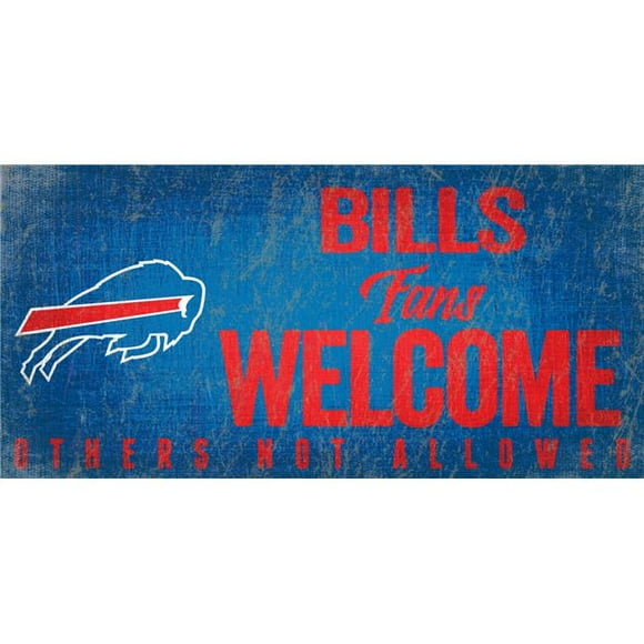 Buffalo Bills Wood Sign Fans Welcome 12x6