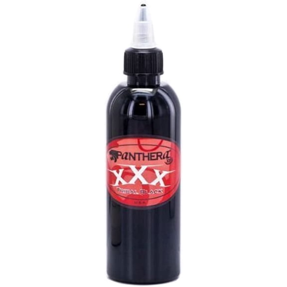 Panthera XXX Tribal Black Tattoo Ink (5oz), Intense Deep Black, Advanced Formula for Perfect Fill & Line Work, Smooth Application, Long-Lasting Shine & Rich Pigment