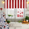 thumbnail image 6 of Red Striped Valances for Windows, Decorative Rod Pocket Window Valance Curtains, Christmas Farmhouse Red White Stripes Short Curtain Drapes for Kitchen/Bathroom/Living Room, 2 Panels, 42" W x 12" L, 6 of 8