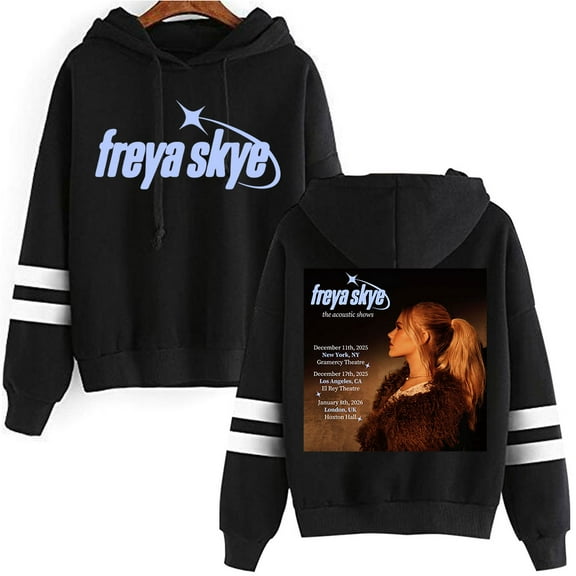 Freya Skye Merch Live Shows Date Print Hoodie – Unisex Pocketless Pullover Sweatshirt, Casual Streetwear Concert Outfit Gift for Music Lovers