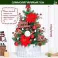 thumbnail image 2 of HOMEYA 24in Tabletop Christmas Tree Small Mini Artificial With LED Light & Ornaments, 2 of 10