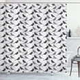 thumbnail image 1 of Ambesonne Birds Shower Curtain, Greyscale Animal Silhouettes, 69"Wx84"L, Black Grey White, 1 of 3
