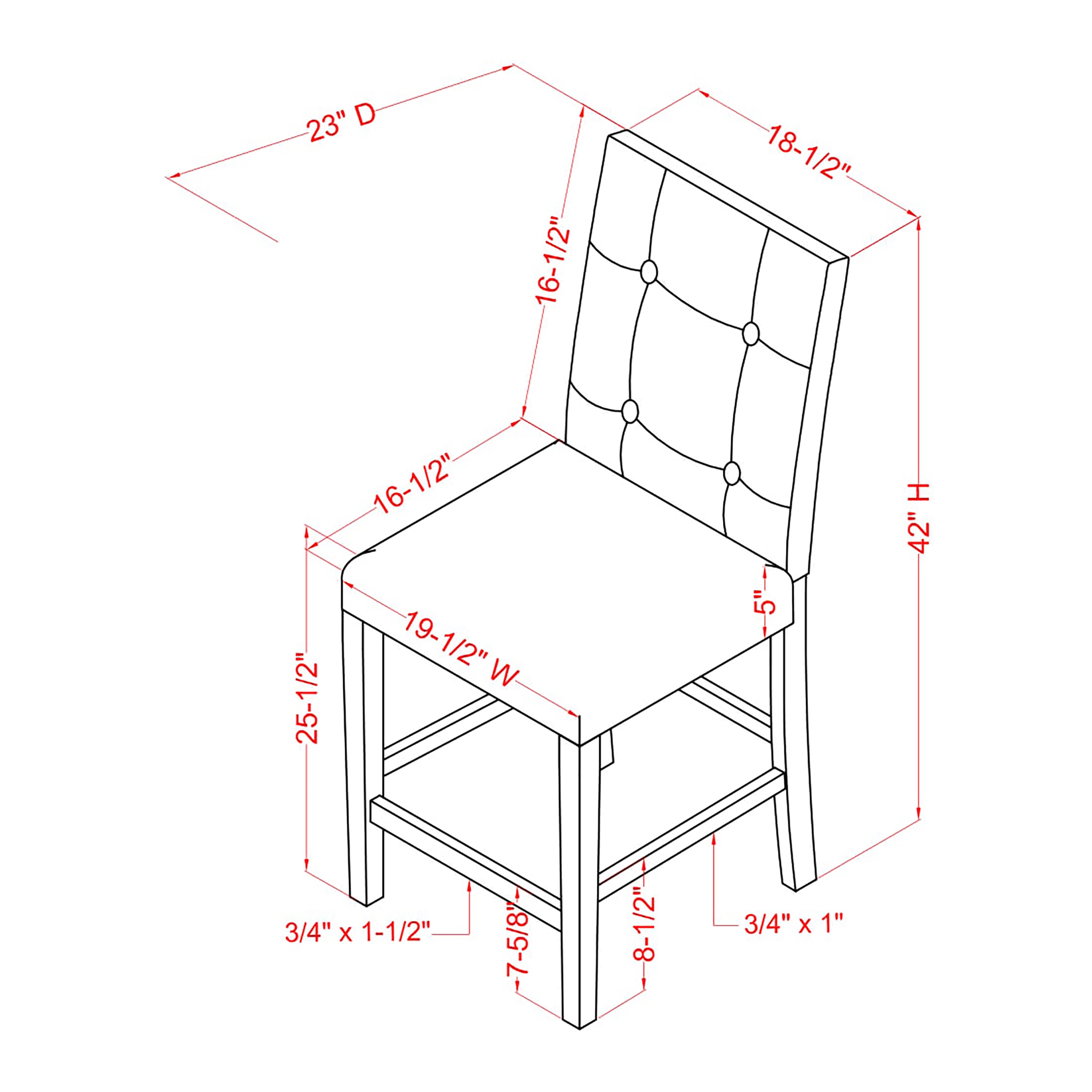 Furniture of America Alana Transitional Upholstered Counter Height Dining Chairs - Set of 2, White Gray
