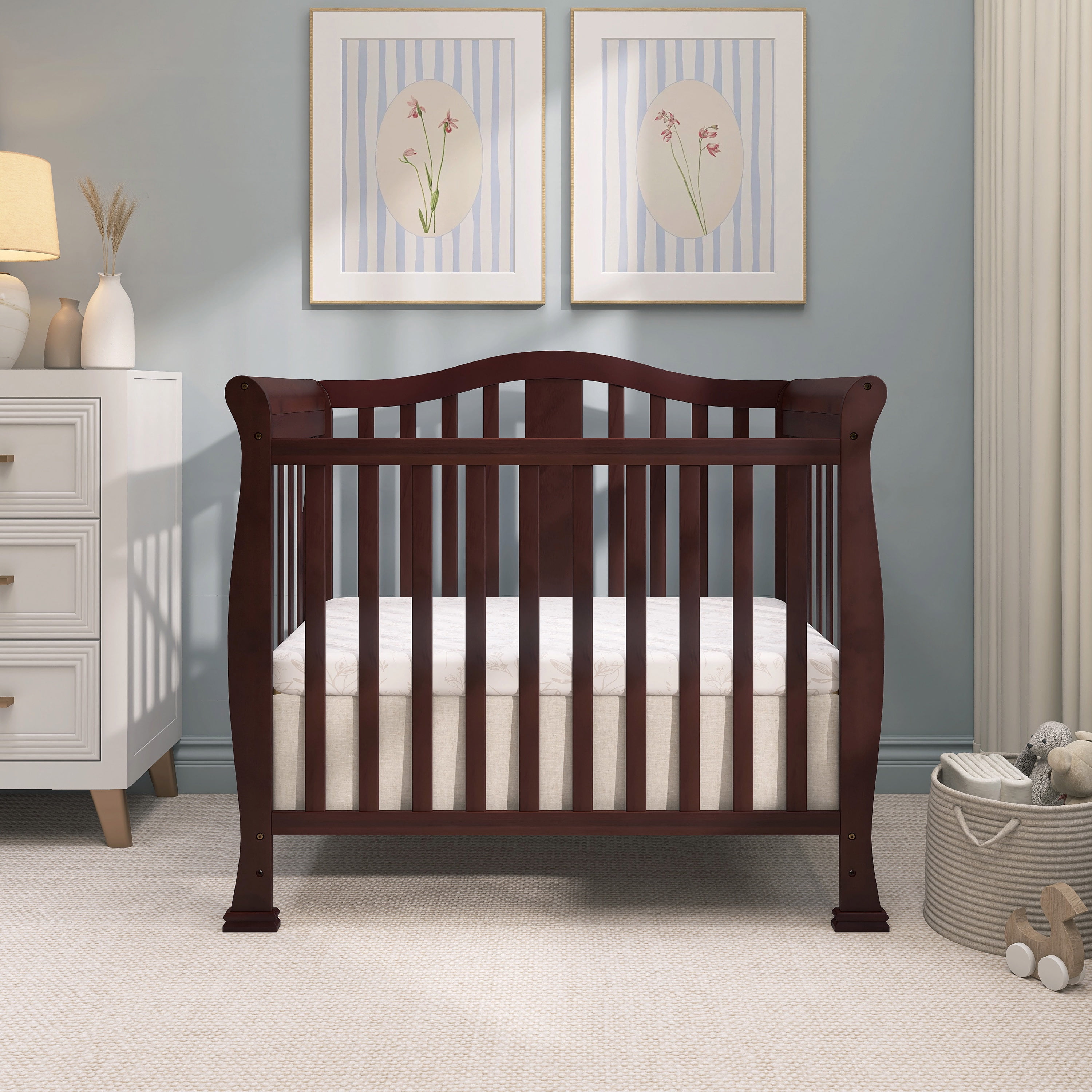 Dream On Me Naples 4-in-1 Convertible Mini Crib, Espresso
