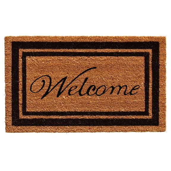 Calloway Mills 152963672WELC Black Border Welcome Doormat 36" x 72"
