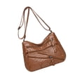 thumbnail image 1 of Bolso de hombro de moda, correa ajustable de gran capacidad, bolso de viaje, bolso de compras con cremallera, bolsillos múltiples, bolso de mano para , marrón Baoblaze Monedero de hombro, 1 of 8