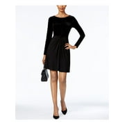 MICHAEL KORS $110 Womens New 1117 Black Fit + Flare Dress S Petites B+B