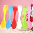 thumbnail image 6 of Worgeous 18 pcs  3 in 1 Flatware Set Acrylic Cutlery with Spoon and Fork (Pink White Yellow Red Green Blue), 6 of 8
