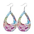 thumbnail image 1 of Pendientes de gota de agua huecos coloridos para mujer y niña, accesorio de joyería con estilo, 1 of 6