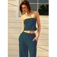 thumbnail image 4 of Set de dos piezas Panadila, top y pantalones estilo marinero a rayas para mujer, 4 of 6