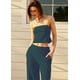 thumbnail image 4 of Set de dos piezas Panadila, top y pantalones estilo marinero a rayas para mujer, 4 of 6