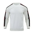 thumbnail image 4 of VSSSJ Mens Pullover Sweaters Lightweight Waffle Knit Crewneck Sweater Slim Fit Long Sleeve Casual Color Block Fashion Sweater White XL, 4 of 8