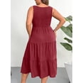 thumbnail image 5 of AURA Plus Size Summer Sleeveless Tank Dress for Women 2025 Smocked Casual Loose Sundress Flowy Beach Tiered Long Midi Dresses, 5 of 7