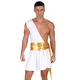 thumbnail image 3 of Disfraz de dios griego antiguo para hombre, para fiesta de Halloween, cosplay, falda con tirantes de un solo hombro, atuendo de actuación teatral de caballero guerrero, 3 of 5