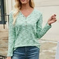 thumbnail image 2 of ZyeKqe Womens Long Sleeve Shirts Button up V Neck Top Soft Comfy Stretchy Slim Fitted Blouses, 2 of 7