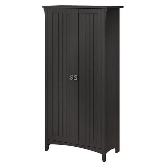 Pemberly Row Kitchen Pantry Cabinet with Doors in Vintage Black
