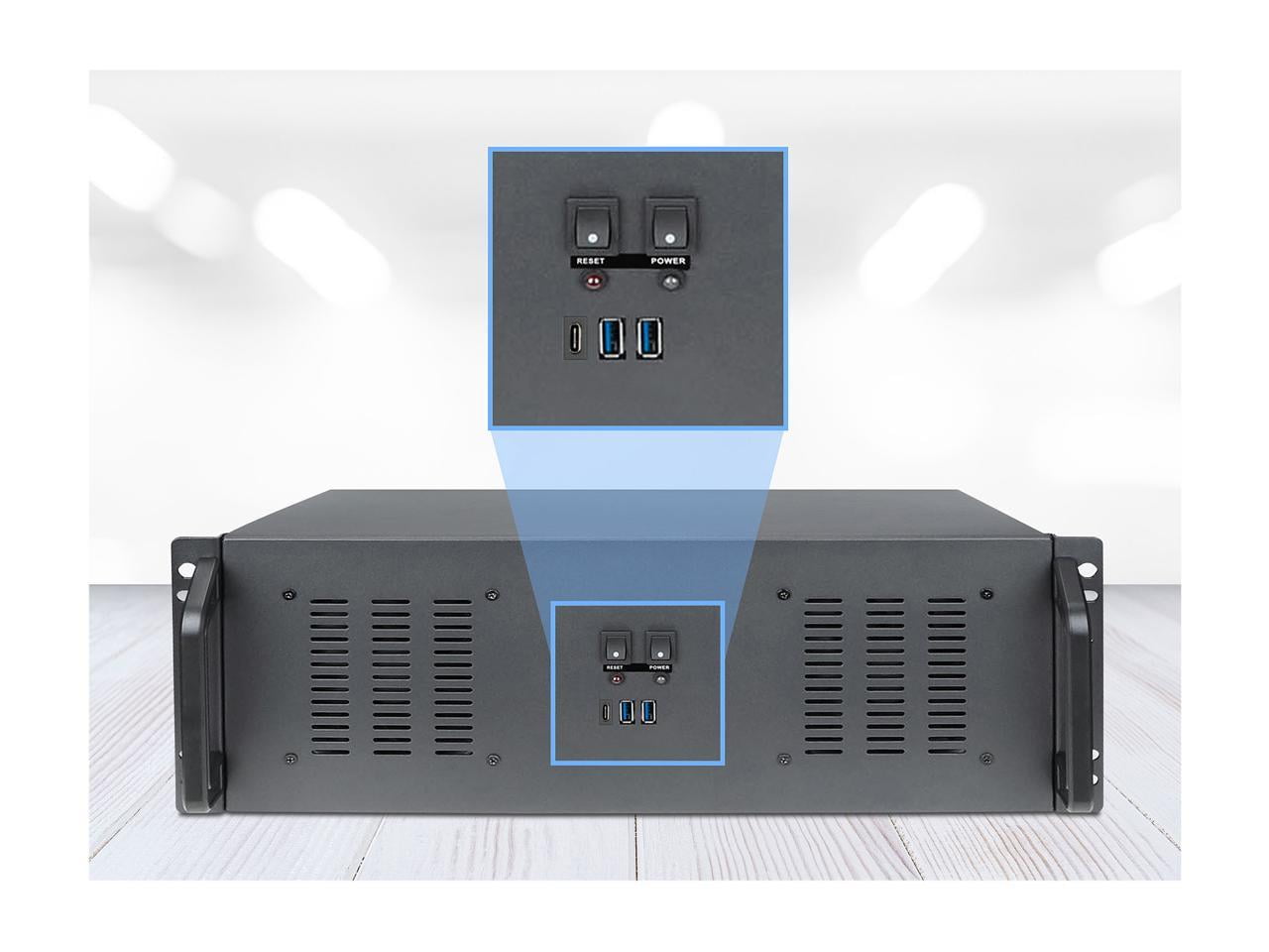 Rosewill 4U Server Chassis Rackmount Case | 11x 3.5" Bays, 3x 2.5" Devices| ATX, CEB Compatible | 2 120mm PWM Fan, 2 80mm PWM Fans | 2x USB 3.0, 1 USB-C 3.1 | Front Panel Lock and Key | - RSV-R4200U