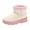 Pink, variant on Toddler Kids Platform Snow Boots for Boys Girls Fleece Lined Non Slip Outdoor Hiking Boot Comfortable Wide Calf Winter BootsYellow Size 1 Big Kids