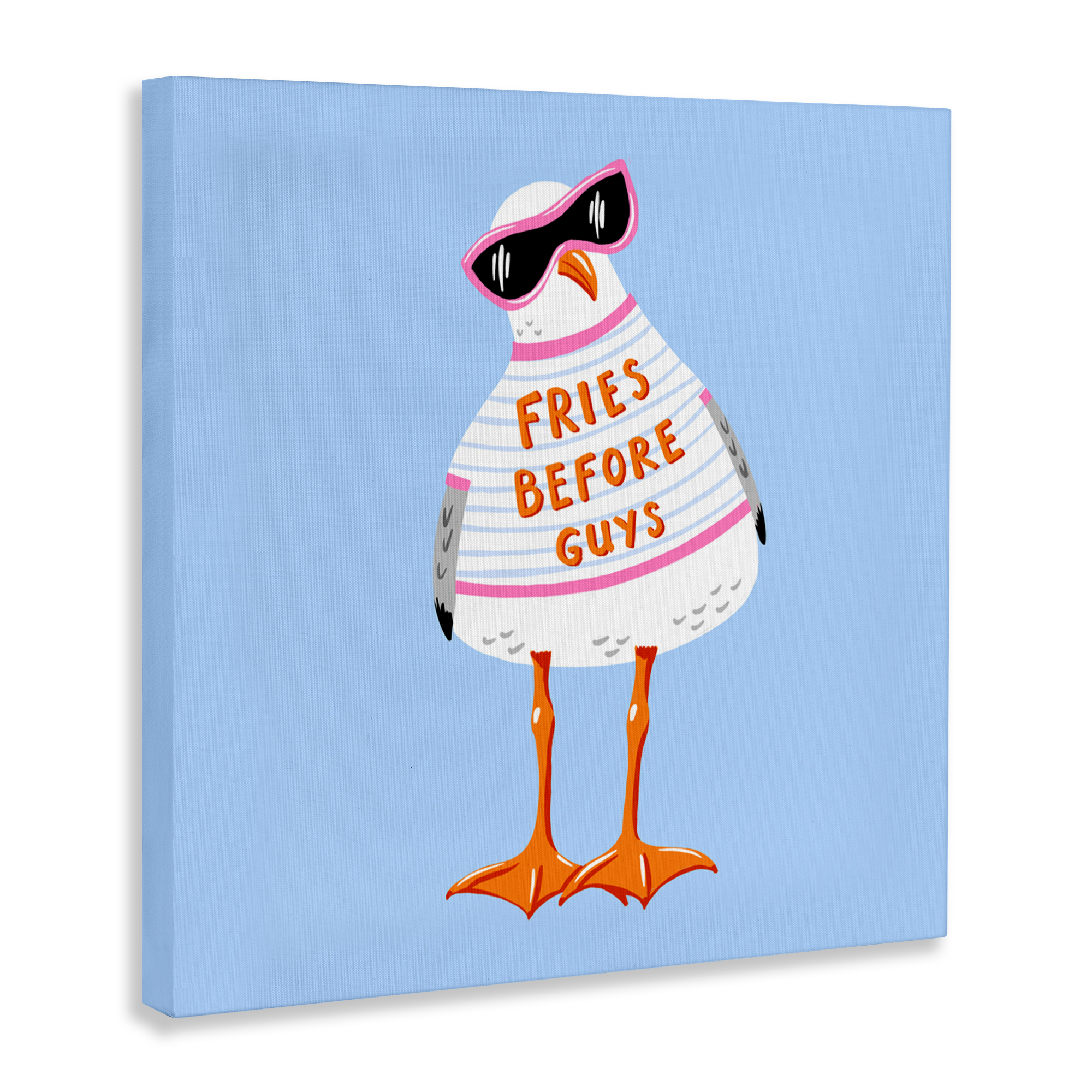 Stupell Industries Fries Before Guys Seagull Canvas Wall Art design by Bex Morley Design, 24 x 24