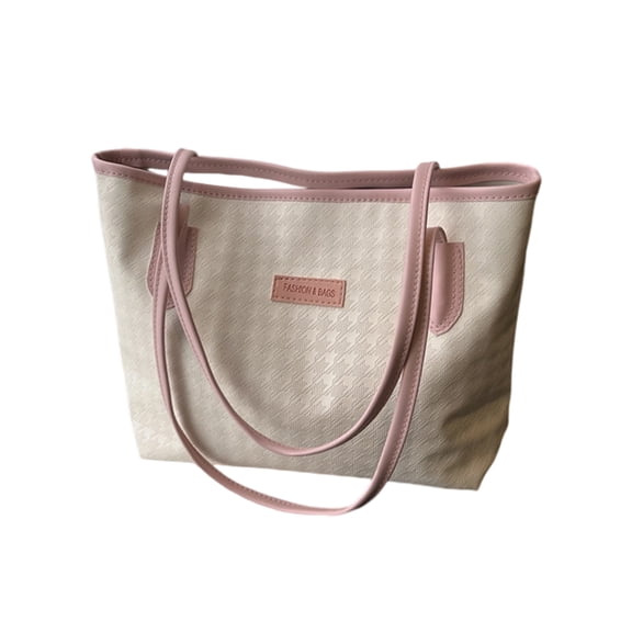 Modern Oversized PU Work Handbag for Women, Laptop Shoulder Bag & Removable Charm Design