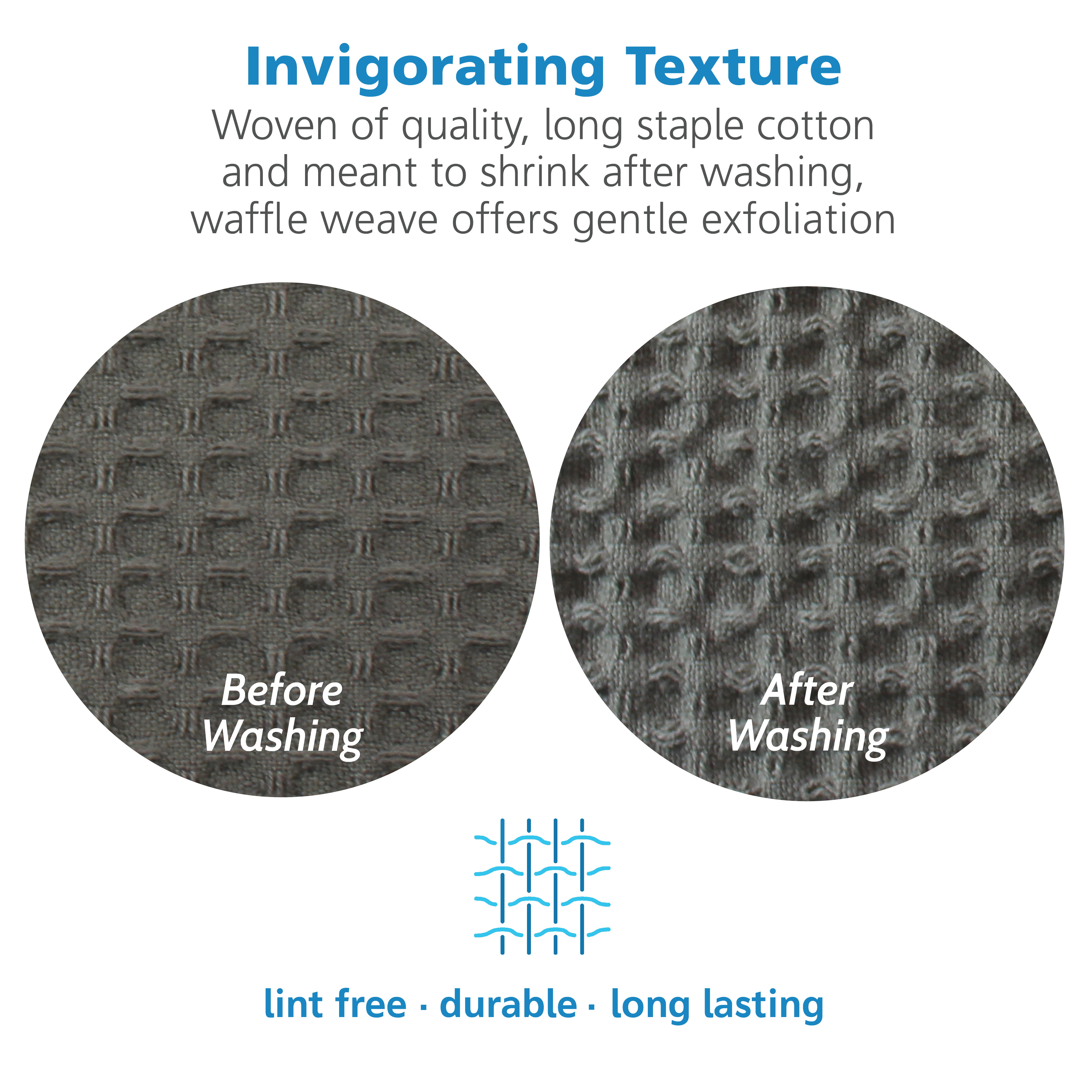 Highly Absorbent and Luxurious Teal 12x12 inches Waffle Weave Washcloths 6 Pack Durable Soft 