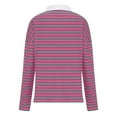 thumbnail image 4 of LYXSSBYX Sweatshirts for Women Loose Fit Womens Striped Long Sleeve Shirts Casual V Neck Tunic Tops Oversized Pullover Blouses Fall Shirt, 4 of 6