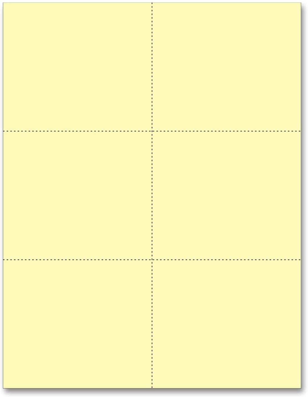 Laser Printer Blank Perforated Cards 6 up per Page Canary, 6000 Cards ...