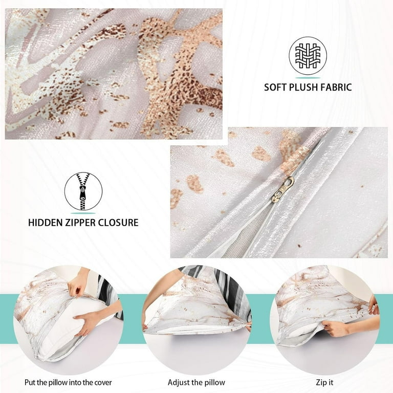 GZHJMY Gold Pink Marble Texture Body Pillow Cover with Zipper Soft and Cozy Fuzzy Fleece Body Pillow Case Cover 21 x 54 in Plush Long Body Pillow Pillowcase Home Decor Walmart